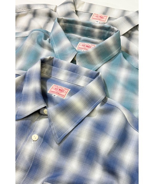 BIG MIKE(ビッグマイク)の「BIG MIKE ビックマイク/ 26春夏新作 長袖 レーヨンミックス オンブレチェックシャツ 脇スリットタイプ //// 102615013(シャツ/ブラウス・メンズ・ホワイト×グレー/ミント/ブルー系その他・MEDIUM/LARGE/X-LARGE/XX-LARGE)」の5枚目の写真