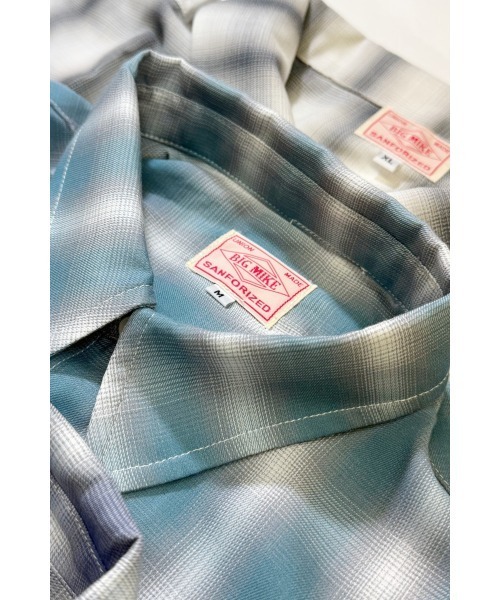BIG MIKE(ビッグマイク)の「BIG MIKE ビックマイク/ 26春夏新作 長袖 レーヨンミックス オンブレチェックシャツ 脇スリットタイプ //// 102615013(シャツ/ブラウス・メンズ・ホワイト×グレー/ミント/ブルー系その他・MEDIUM/LARGE/X-LARGE/XX-LARGE)」の6枚目の写真