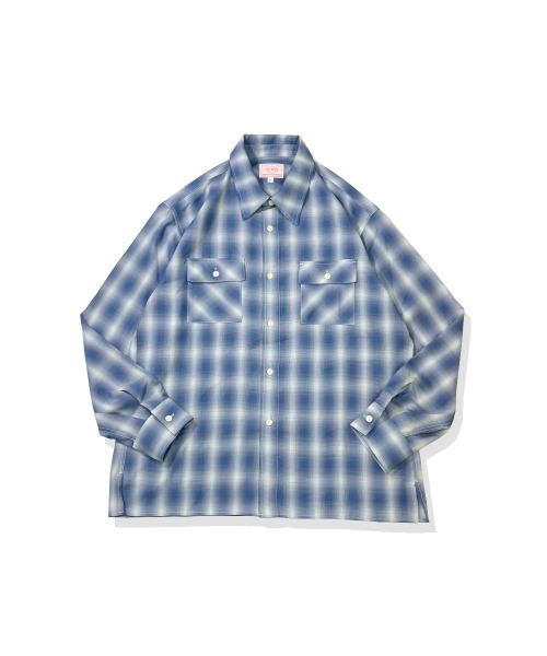 BIG MIKE(ビッグマイク)の「BIG MIKE ビックマイク/ 26春夏新作 長袖 レーヨンミックス オンブレチェックシャツ 脇スリットタイプ //// 102615013(シャツ/ブラウス・メンズ・ホワイト×グレー/ミント/ブルー系その他・MEDIUM/LARGE/X-LARGE/XX-LARGE)」の7枚目の写真