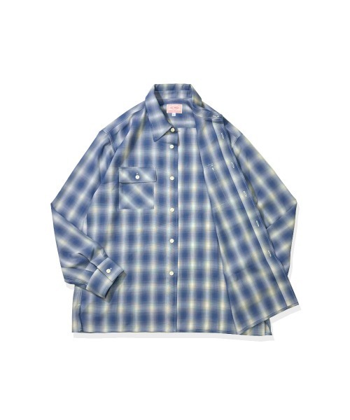 BIG MIKE(ビッグマイク)の「BIG MIKE ビックマイク/ 26春夏新作 長袖 レーヨンミックス オンブレチェックシャツ 脇スリットタイプ //// 102615013(シャツ/ブラウス・メンズ・ホワイト×グレー/ミント/ブルー系その他・MEDIUM/LARGE/X-LARGE/XX-LARGE)」の8枚目の写真