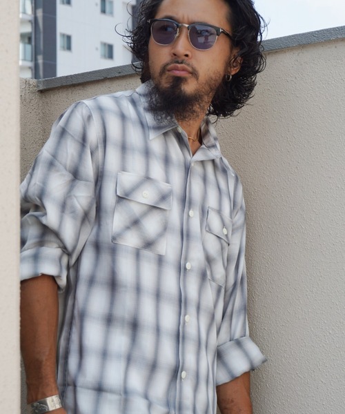 BIG MIKE(ビッグマイク)の「BIG MIKE ビックマイク/ 26春夏新作 長袖 レーヨンミックス オンブレチェックシャツ 脇スリットタイプ //// 102615013(シャツ/ブラウス・メンズ・ホワイト×グレー/ミント/ブルー系その他・MEDIUM/LARGE/X-LARGE/XX-LARGE)」の19枚目の写真