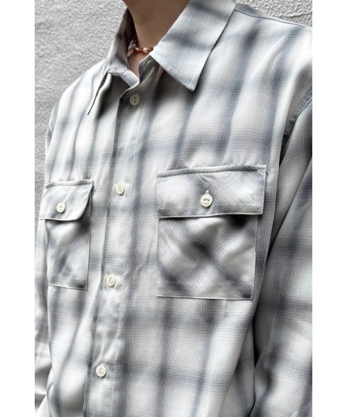 BIG MIKE(ビッグマイク)の「BIG MIKE ビックマイク/ 26春夏新作 長袖 レーヨンミックス オンブレチェックシャツ 脇スリットタイプ //// 102615013(シャツ/ブラウス・メンズ・ホワイト×グレー/ミント/ブルー系その他・MEDIUM/LARGE/X-LARGE/XX-LARGE)」の18枚目の写真