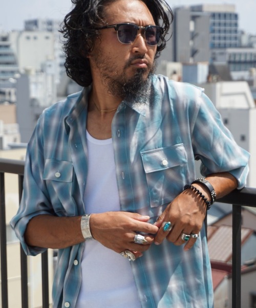 BIG MIKE(ビッグマイク)の「BIG MIKE ビックマイク/ 26春夏新作 長袖 レーヨンミックス オンブレチェックシャツ 脇スリットタイプ //// 102615013(シャツ/ブラウス・メンズ・ホワイト×グレー/ミント/ブルー系その他・MEDIUM/LARGE/X-LARGE/XX-LARGE)」の17枚目の写真