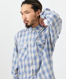 BIG MIKE（ビッグマイク）の「BIG MIKE ビックマイク/ 26春夏新作 長袖 レーヨンミックス オンブレチェックシャツ 脇スリットタイプ //// 102615013（シャツ/ブラウス）」