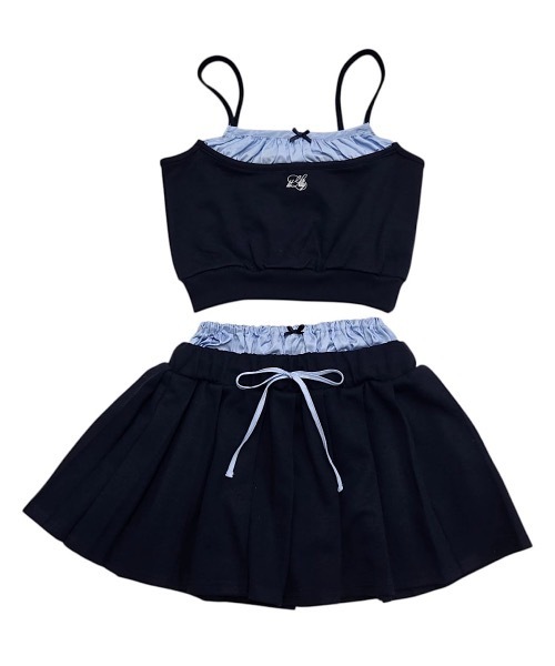 lilLilly（リルリリー）の「ダブルベルトプリーツミニスカート（スカート・レディース・ブラック/ネイビー/グレー・FREE）」の6枚目の写真