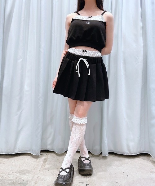 lilLilly（リルリリー）の「ダブルベルトプリーツミニスカート（スカート・レディース・ブラック/ネイビー/グレー・FREE）」の8枚目の写真