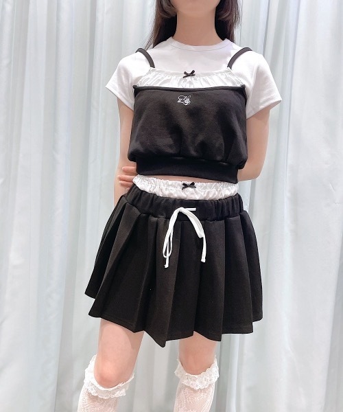 lilLilly（リルリリー）の「ダブルベルトプリーツミニスカート（スカート・レディース・ブラック/ネイビー/グレー・FREE）」の16枚目の写真