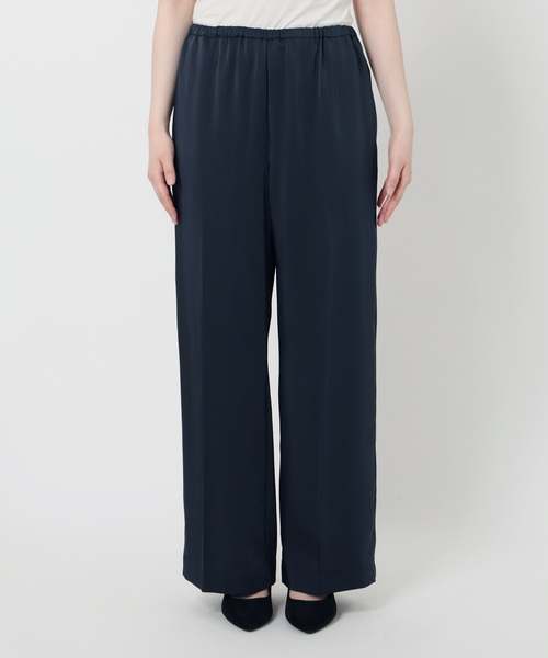 La TOTALITE（ラトータリテ）の「【洗える】ヴィンテージサテンイージーパンツ（スラックス・レディース・ネイビー/ブラウン・36/38）」の18枚目の写真