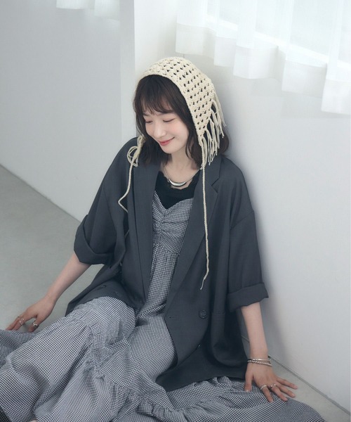 RETRO GIRL（レトロガール）の「【WEB限定】ダブルテーラード H/S（テーラードジャケット・レディース・ベージュ/ダークブルー/チャコールグレー/ナチュラル/ブラック・FREE）」の22枚目の写真