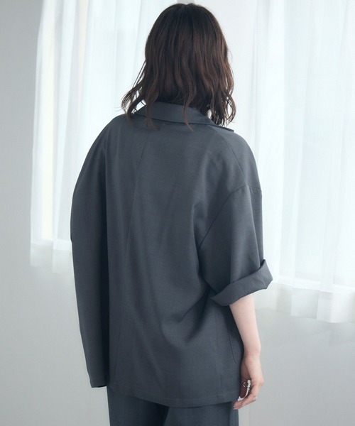 RETRO GIRL（レトロガール）の「【WEB限定】ダブルテーラード H/S（テーラードジャケット・レディース・ベージュ/ダークブルー/チャコールグレー/ナチュラル/ブラック・FREE）」の12枚目の写真