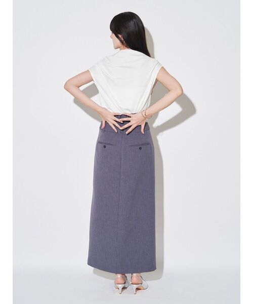 エレンディーク ELENDEEK アシンメトリー ティアード スカート パープル ELENDEEK（エレンディーク）の「アシンメトリーティアード
