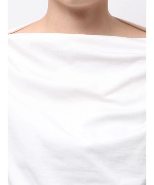 ELENDEEK（エレンディーク）の「アシンメトリードレープカットソー（Tシャツ/カットソー・レディース・ブラック/オフホワイト・FREE）」の11枚目の写真