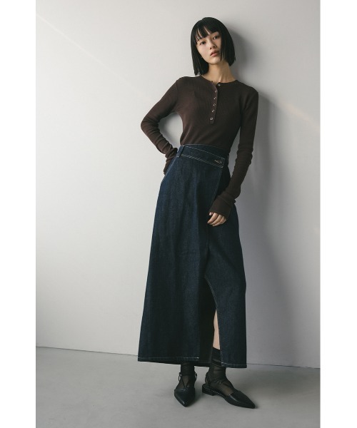 STYLEMIXER（スタイルミキサー）の「ラップデザインデニムスカート（デニムスカート・レディース・インディゴブルー・X-SMALL/SMALL/MEDIUM/LARGE）」の7枚目の写真