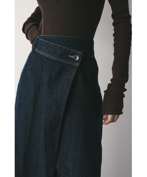 STYLEMIXER（スタイルミキサー）の「ラップデザインデニムスカート（デニムスカート・レディース・インディゴブルー・X-SMALL/SMALL/MEDIUM/LARGE）」の3枚目の写真