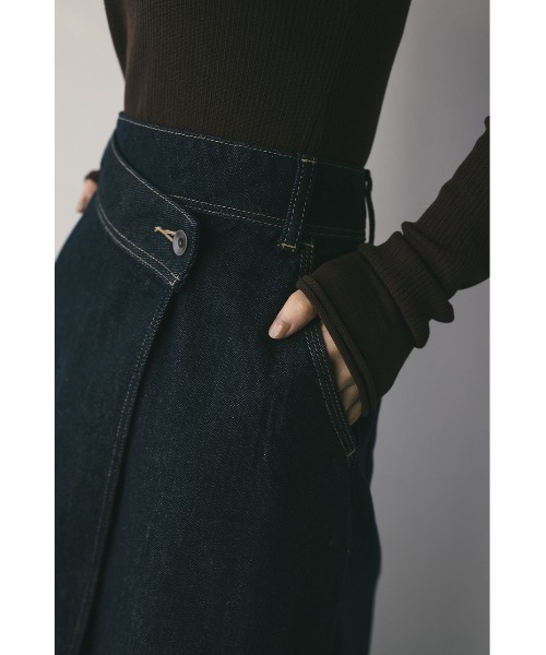 STYLEMIXER（スタイルミキサー）の「ラップデザインデニムスカート（デニムスカート・レディース・インディゴブルー・X-SMALL/SMALL/MEDIUM/LARGE）」の2枚目の写真