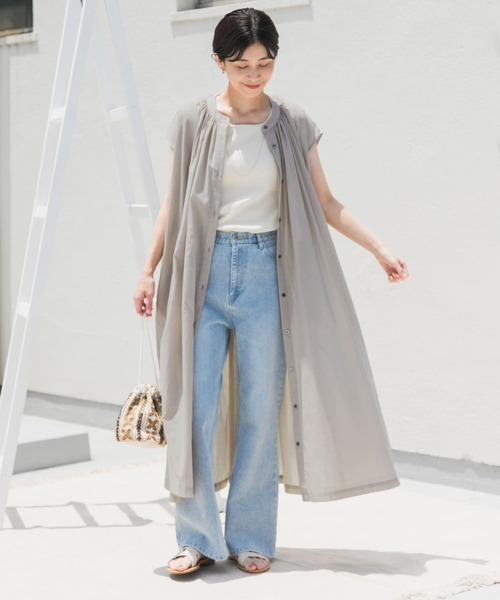 URBAN RESEARCH DOORS（アーバンリサーチドアーズ）の「コットンボイルギャザーフレンチワンピース（ワンピース・レディース・ロイヤルブルー/グリーン系その他/ネイビー/ベージュ系その他・MEDIUM）」の21枚目の写真