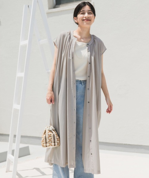 【新品】URBAN RESEARCH DOORSコットンボイルフレンチワンピース URBAN RESEARCH DOORS ワンピース コットンボイルギャザー