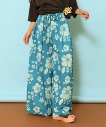 anap mimpi（アナップミンピ）の「リネンタッチ ハイビスカス柄 リゾート ワイド パンツ（その他パンツ）」