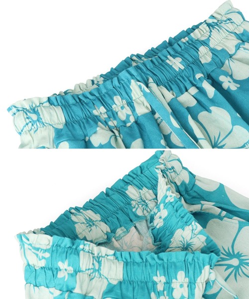 anap mimpi（アナップミンピ）の「リネンタッチ ハイビスカス柄 リゾート ワイド パンツ（その他パンツ・レディース・ダークグレー/オレンジ/ターコイズブルー・FREE）」の12枚目の写真