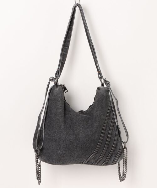 MASHIRO（マシロ）の「【MASHIRO】デニム４ライン3WAYショルダーバッグ リュック（MA/EK377）（ショルダーバッグ・レディース・ブラック/ブルー・FREE）」の10枚目の写真
