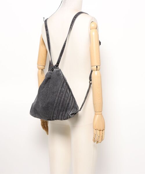 MASHIRO（マシロ）の「【MASHIRO】デニム４ライン3WAYショルダーバッグ リュック（MA/EK377）（ショルダーバッグ・レディース・ブラック/ブルー・FREE）」の13枚目の写真