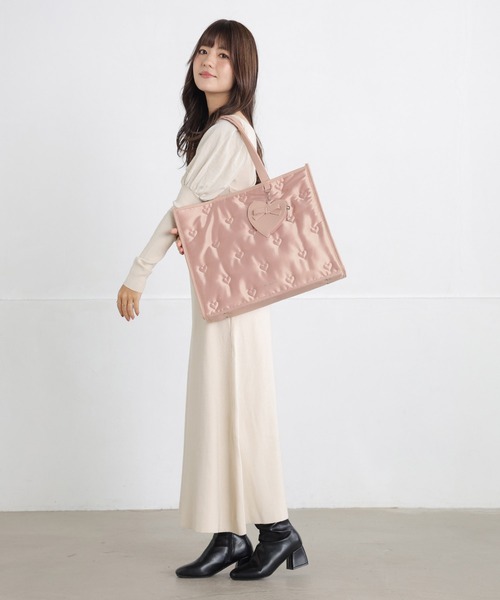SecretDoor(シークレットドア)の「ハート ナイロン リボン ポーチ付き A4 トート ルル(トートバッグ・レディース・ピンク/ブラック/グレー・FREE)」の17枚目の写真