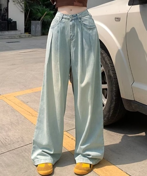 NANEA(ナネア)の「タック入りデニムパンツ(デニムパンツ・レディース・ネイビー/インディゴブルー/ブルー・SMALL/MEDIUM/LARGE/X-LARGE)」の7枚目の写真