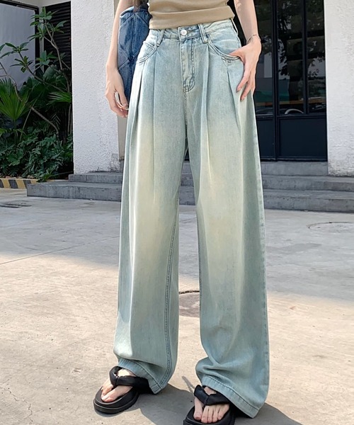 NANEA(ナネア)の「タック入りデニムパンツ(デニムパンツ・レディース・ネイビー/インディゴブルー/ブルー・SMALL/MEDIUM/LARGE/X-LARGE)」の8枚目の写真