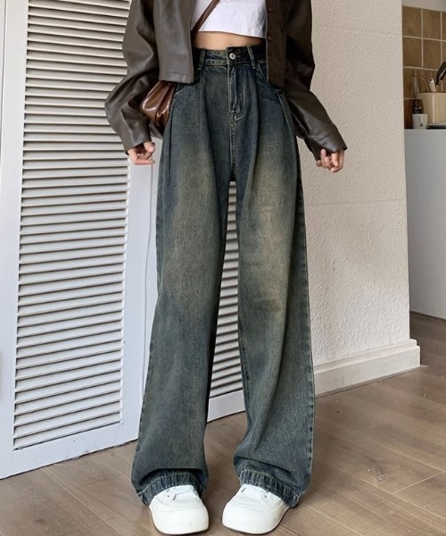 NANEA(ナネア)の「タック入りデニムパンツ(デニムパンツ・レディース・ネイビー/インディゴブルー/ブルー・SMALL/MEDIUM/LARGE/X-LARGE)」の12枚目の写真