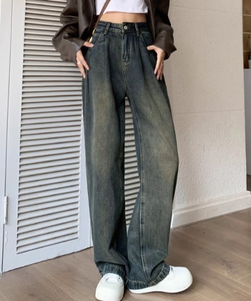 NANEA(ナネア)の「タック入りデニムパンツ(デニムパンツ・レディース・ネイビー/インディゴブルー/ブルー・SMALL/MEDIUM/LARGE/X-LARGE)」の14枚目の写真