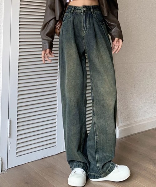 NANEA(ナネア)の「タック入りデニムパンツ(デニムパンツ・レディース・ネイビー/インディゴブルー/ブルー・SMALL/MEDIUM/LARGE/X-LARGE)」の15枚目の写真