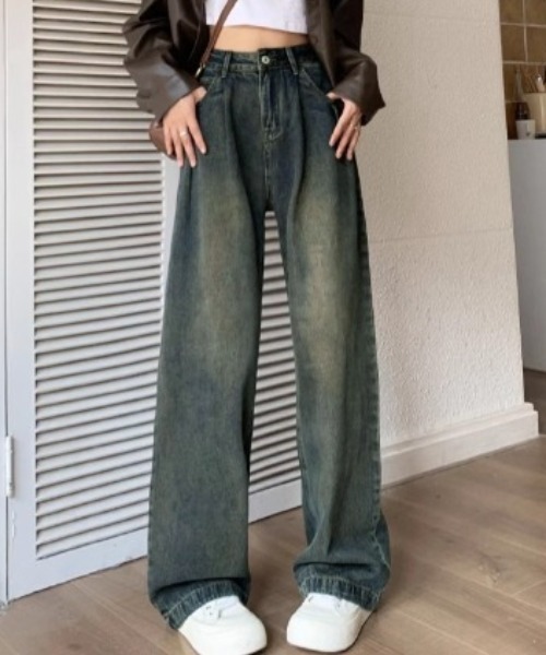 NANEA(ナネア)の「タック入りデニムパンツ(デニムパンツ・レディース・ネイビー/インディゴブルー/ブルー・SMALL/MEDIUM/LARGE/X-LARGE)」の17枚目の写真