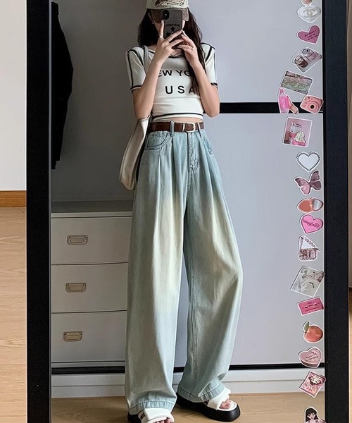 NANEA(ナネア)の「タック入りデニムパンツ(デニムパンツ・レディース・ネイビー/インディゴブルー/ブルー・SMALL/MEDIUM/LARGE/X-LARGE)」の11枚目の写真