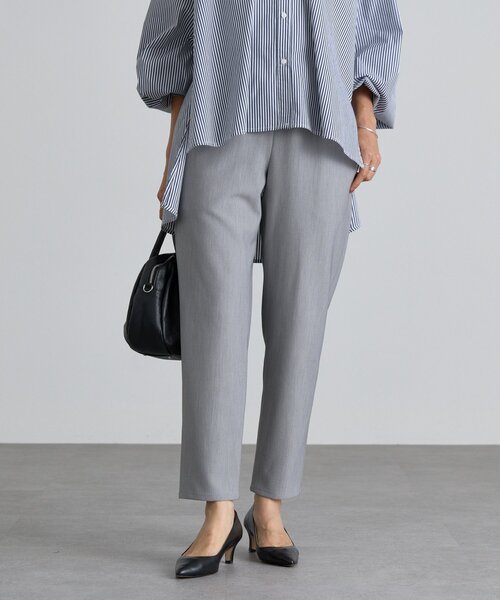 BEARDSLEY(ビアズリー)の「ダブルクロスウエストリブスリムパンツ(その他パンツ・レディース・ブラック/グレー・0/1)」の8枚目の写真