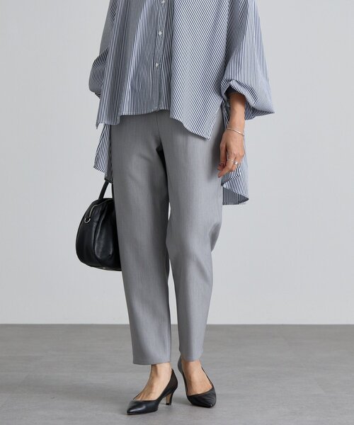 BEARDSLEY(ビアズリー)の「ダブルクロスウエストリブスリムパンツ(その他パンツ・レディース・ブラック/グレー・0/1)」の9枚目の写真