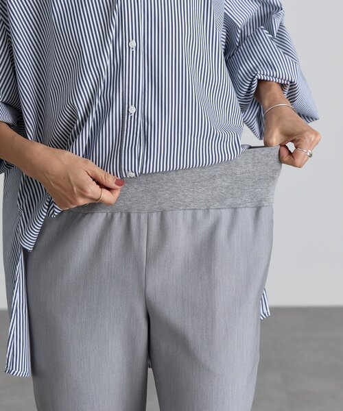 BEARDSLEY(ビアズリー)の「ダブルクロスウエストリブスリムパンツ(その他パンツ・レディース・ブラック/グレー・0/1)」の11枚目の写真