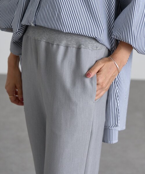 BEARDSLEY(ビアズリー)の「ダブルクロスウエストリブスリムパンツ(その他パンツ・レディース・ブラック/グレー・0/1)」の12枚目の写真