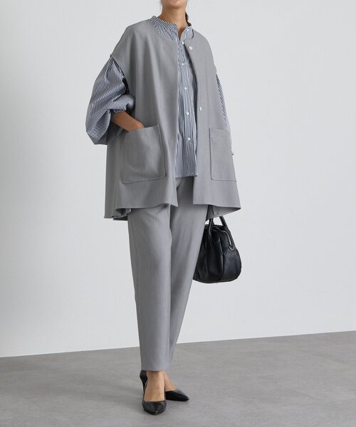 BEARDSLEY(ビアズリー)の「ダブルクロスウエストリブスリムパンツ(その他パンツ・レディース・ブラック/グレー・0/1)」の14枚目の写真