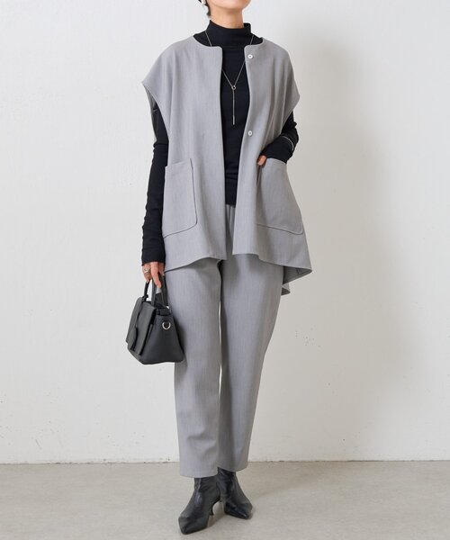 BEARDSLEY(ビアズリー)の「ダブルクロスウエストリブスリムパンツ(その他パンツ・レディース・ブラック/グレー・0/1)」の15枚目の写真