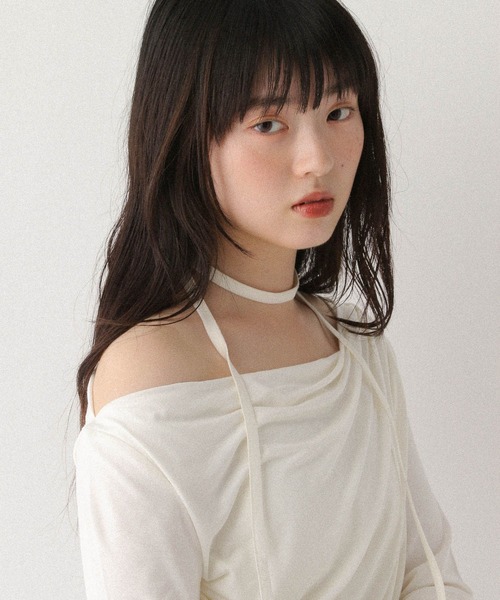 Heather(ヘザー)の「タイ付きドレープカットソー 577684(Tシャツ/カットソー・レディース・オフホワイト/グレー/ピンク/ブラック・FREE)」の10枚目の写真