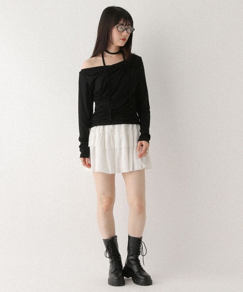 Heather(ヘザー)の「タイ付きドレープカットソー 577684(Tシャツ/カットソー・レディース・オフホワイト/グレー/ピンク/ブラック・FREE)」の12枚目の写真
