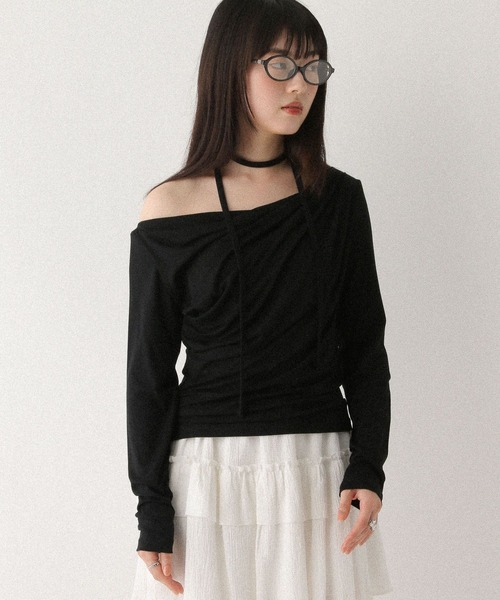 Heather(ヘザー)の「タイ付きドレープカットソー 577684(Tシャツ/カットソー・レディース・オフホワイト/グレー/ピンク/ブラック・FREE)」の14枚目の写真