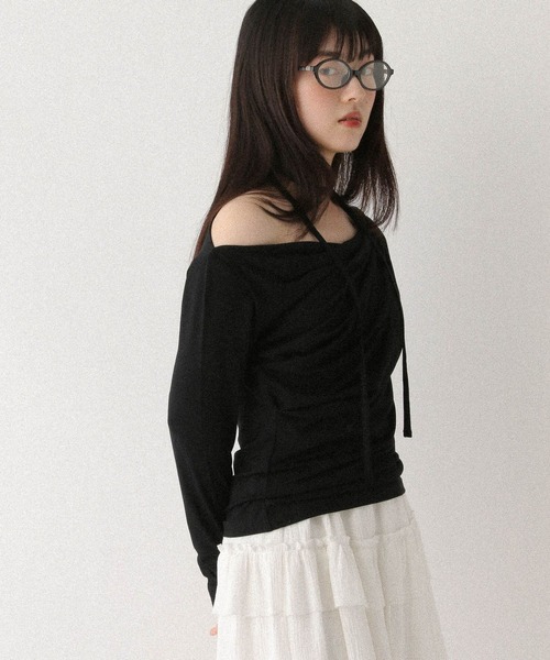 Heather(ヘザー)の「タイ付きドレープカットソー 577684(Tシャツ/カットソー・レディース・オフホワイト/グレー/ピンク/ブラック・FREE)」の15枚目の写真