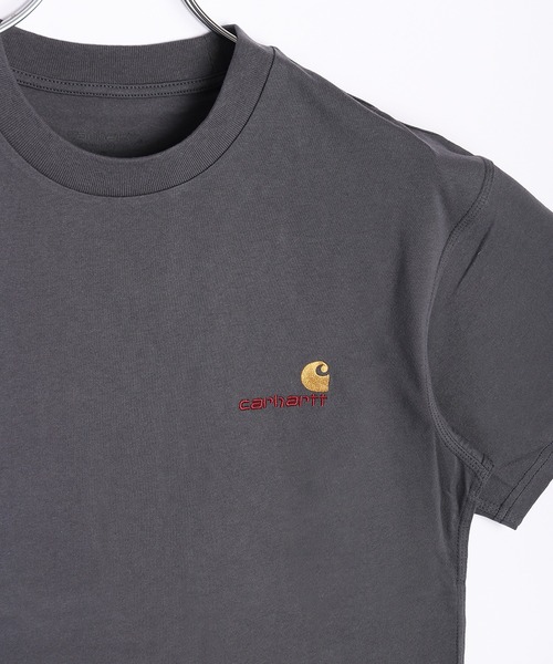 Carhartt WIP(カーハートダブリューアイピー)の「Carhartt WIP / カーハート ダブリューアイピー ワンポイントロゴ刺繍 半袖Tシャツ オーガニックコットン100%(Tシャツ/カットソー・メンズ・グリーン系その他/ホワイト/ブラック/チャコールグレー/グレー・M/L/XL/XXL/S)」の3枚目の写真