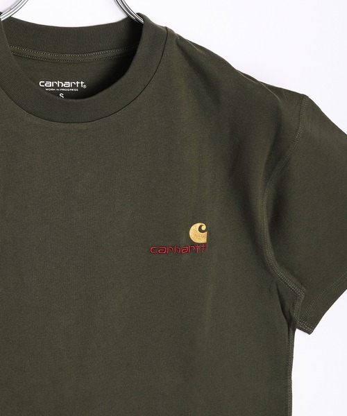 Carhartt WIP(カーハートダブリューアイピー)の「Carhartt WIP / カーハート ダブリューアイピー ワンポイントロゴ刺繍 半袖Tシャツ オーガニックコットン100%(Tシャツ/カットソー・メンズ・グリーン系その他/ホワイト/ブラック/チャコールグレー/グレー・M/L/XL/XXL/S)」の5枚目の写真
