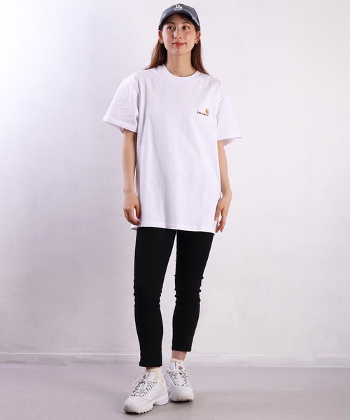 Carhartt WIP(カーハートダブリューアイピー)の「Carhartt WIP / カーハート ダブリューアイピー ワンポイントロゴ刺繍 半袖Tシャツ オーガニックコットン100%(Tシャツ/カットソー・メンズ・グリーン系その他/ホワイト/ブラック/チャコールグレー/グレー・M/L/XL/XXL/S)」の21枚目の写真