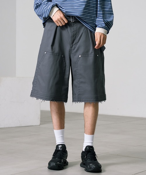 PUBLIC TOKYO(パブリックトウキョウ)の「SHIOTA BASIC ダブルニーショーツ(その他パンツ・メンズ・ダークグレー・2/1)」の1枚目の写真