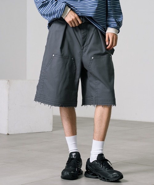 PUBLIC TOKYO(パブリックトウキョウ)の「SHIOTA BASIC ダブルニーショーツ(その他パンツ・メンズ・ダークグレー・2/1)」の3枚目の写真