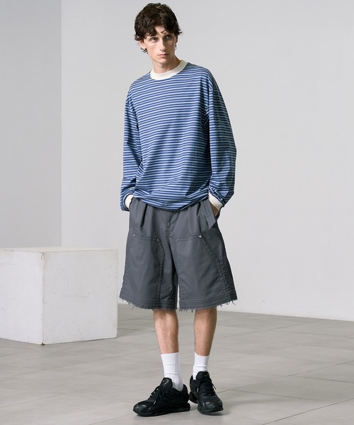 PUBLIC TOKYO(パブリックトウキョウ)の「SHIOTA BASIC ダブルニーショーツ(その他パンツ・メンズ・ダークグレー・2/1)」の4枚目の写真