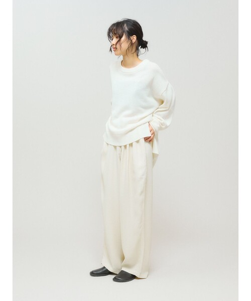 MIDIUMISOLID(ミディウミソリッド)の「MIDIUMISOLID for Ladies リラックスジャカードパンツ(その他パンツ・レディース・ブラック/アイボリー・FREE)」の6枚目の写真